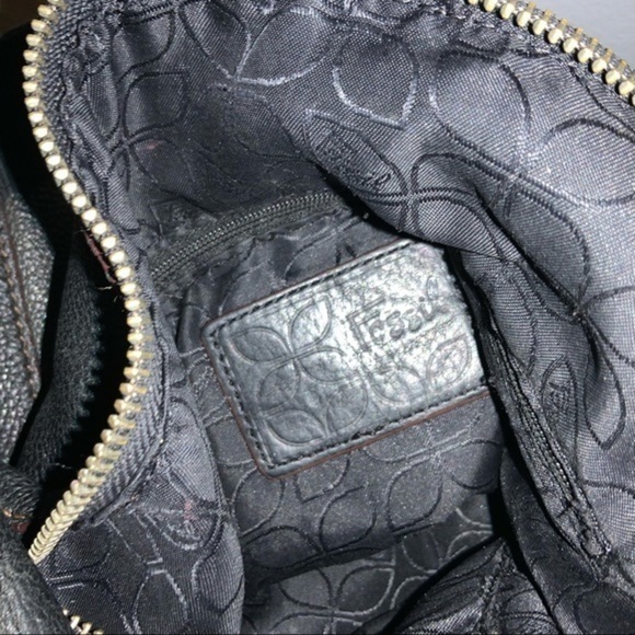 Fossil black textured leather shoulder purse - Picture 10 of 11